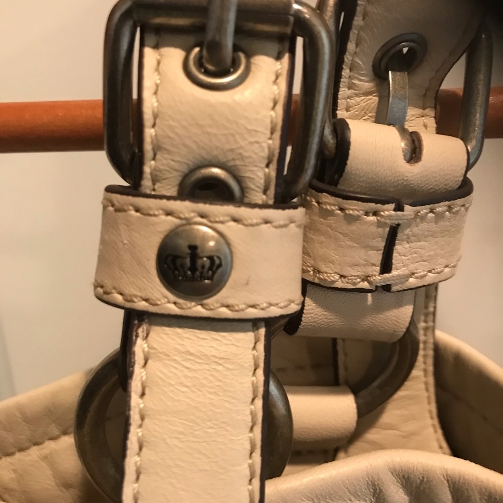 Vintage Juicy Couture Ivory Leather Bow Tote Purse Y2K McBling Rare $378 Retail - Picture 5 of 9
